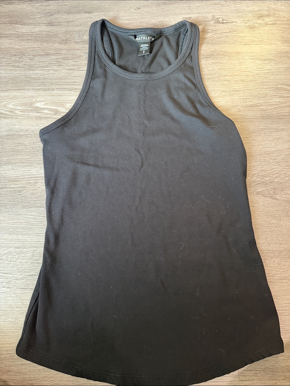 Athleta Slim Ribbed High-Neck Black Tank